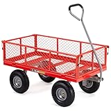 Gorilla Carts Stahlwagen mit abnehmbaren Seiten – robuster Gartenwagen...