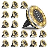 Bowfar 18 Stück Solar Bodenleuchten Aussen, IP65 Wasserdicht Solarlampen...