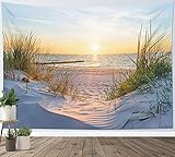 LB Wandteppich Natur Wandtuch Sonnenuntergang am Meer Wandbehang Sommer...