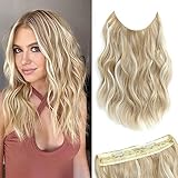 Ms Taj Invisible Secret Wire Extensions 30cm,Sandy Blond Kurz...