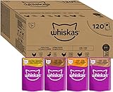 Whiskas Adult 1+ Katzennassfutter Geflügel Auswahl in Gelee, 120...