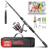 Paradox Fishing Angelruten Set zum Spinnfischen 2,7m Wg. 20-50g I...