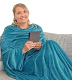 L.E.M.B. Hometrends Kuscheldecke mit Ärmeln TV Decke Sofadecke Ärmeldecke...