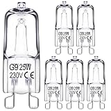 EvaStary G9 Halogen Leuchtmittel 25W 230V, Dimmbar Glühbirnen 2800K...