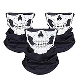 JTDEAL [3 Stück] Motorrad Totenkopf Maske, Sturmmaske, Skull Skelett Maske...