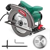 HYCHIKA Handkreissäge, 1300W 4500RPM Kreissäge 185mm, Leistungsstarker...