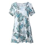 Newbestyle Damen Tunika Kurzarm T-Shirt Sommer Plissiert Bluse Tops...