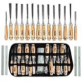 Stechbeitel Set für Holz 14 Stück TIMESETL Holzschnitzwerkzeug Set...