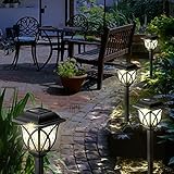 LED Solarleuchten Garten, 6 Stück Warmweiß Solarlampen für außen...