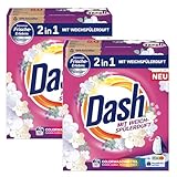 Dash 2 in 1 Colorwaschmittel mit Weichspülerduft, Pulver – 2 x 3 kg (ca....