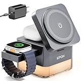 KPON Ladestation Apple Watch und Iphone für Magsafe, 3-in-1 Cube Induktive...