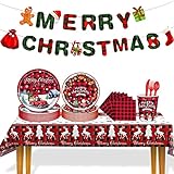 Wushuang Weihnachtsgeschirr-Set | 171-teiliges Geschirrset für fröhliche...