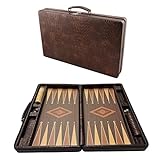 Backgammon Koffer, Tavla, Medium, Reisespiele, Tric Trac, Kunstleder, 44 x...