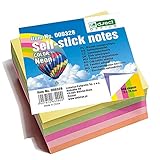 D.RECT Haftnotizen Neonfarben 76x76 mm – 400 Blatt – Selbstklebende...
