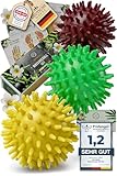 HELDSON® Premium Massageball Set [3 Härtegrade]- Igelball Fußmassage...