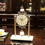 Kaminuhr aus massivem Holz – batteriebetriebene Glockenuhr für Büro...