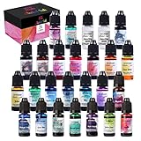 LET'S RESIN Alkohol Tinte Set - 26 Farben Alcohol Ink zur Epoxidharz...