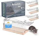 3X Lebendfalle Mäuse Tierfreundlich - Mausefalle & Rattenfalle aus Holz...