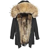 Lea Marie Damen Luxury PARKA XXL Kragen aus 100% ECHTPELZ ECHTFELL Jacke...