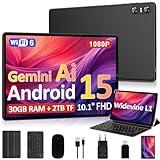 2026 Neueste Tablet 10 Zoll Android 15 mit Gemini AI, 30GB RAM + 2TB TF,...
