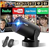 Mini Beamer Unterstützt 4K 1080P, Projektor Tragbarer mit WiFi 6 und...