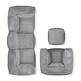 Lumaland Sitzsack-Lounge Modular Garnitur | 5-Teiliges Set | Indoor &...