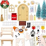 52 Pcs Wichteltür Zubehör Weihnachten, Weihnachtswichtel Tür Set,...