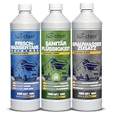 Camping Hygiene-Zusätze Set 3-teilig: Bio Sanitärflüssigkeit 1l +...