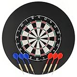 SPORTNOW Dartscheibe mit 6 Dartpfeile, Flights, Dart Surround, Stahlspitze,...