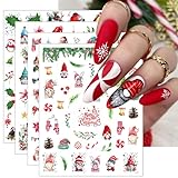 JMEOWIO Nagelsticker Weihnachten 12 Blatt Nail Art Sticker Selbstklebend...