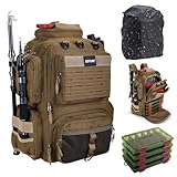 Goture Angelrucksack mit 4 Köderbox Angeln, 45-Liter...