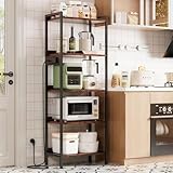 Dripex Küchenregal mit 5 Ebenen, Standregal mit Steckdose,...