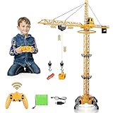 deAO RC Bauturmkran, Kran, ferngesteuert, für Kinder, Höhe 128 cm, 6...