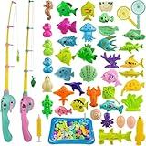Angeln Spielzeug 45 Stück Magnetisches Angelspiel Badespielzeug...