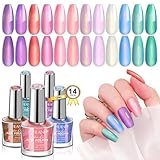 Saviland 12 Farben Schnell Trocknender Glänzender Schimmer Nagellack Set...