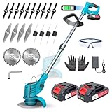 Rasentrimmer mit Akku – Akku Rasentrimmer 800W, 9000 U/min, 2x1500mAh,...