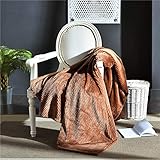 Coastal Brown Ethno Retro Strickdecke - Dicker zweiseitiger Sofabezug,...