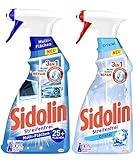 Sidolin Reinigung Sprühflaschen Set (1x 500 ml) Cristal Glasreiniger & (1x...