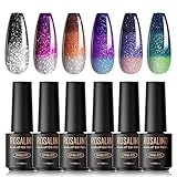 ROSALIND UV Nagellack, 6 Farben Mini nagel uv gel thermo, UV Nagellack Set...