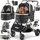 LOVPET® Hundewagen 3in1 Hundebuggy Hundebox Transporttasche 360° Große...