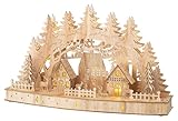 Lumineo Schwibbogen beleuchtet Lichterbogen Holz Weihnachtsdorf Weihnachten...