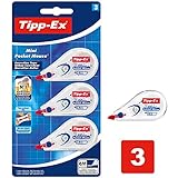 Tipp-Ex Korrekturroller Mini Pocket Mouse, 6m x 5mm, 3er Pack, Ideal für...