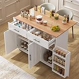 Huayz kücheninsel freistehend mit Klappbarer arbeitsplatte küchenschrank...