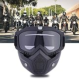 YIQI Motorcycle Maske Abnehmbaren,Motorrad Schutzbrille Staubschutz Brille...