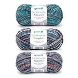 Gründl Sockenwolle Trio Strickset aus 3 x 100 g Sockengarn (75% Schurwolle...