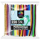 OfficeTree 220 Pfeifenputzer Bunt zum Basteln - 30 Farben inklusive...