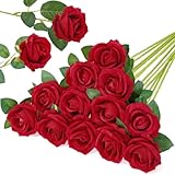 Lifewit 12 Stück Künstliche Rosen, Seidenblumen mit Langstiel, Für DIY...