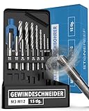 STONE REEF Gewindeschneider Set [inkl. Kernlochbohrer] Hochwertiges HSS-G...