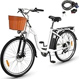 DYU EBike Elektrofahrrad,26 Zoll Fahrrad Elektro mit 6-Gang Shimano...