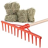 KADAX Rechen, Heurechen mit langem Stiel aus Holz, breite Harke für...